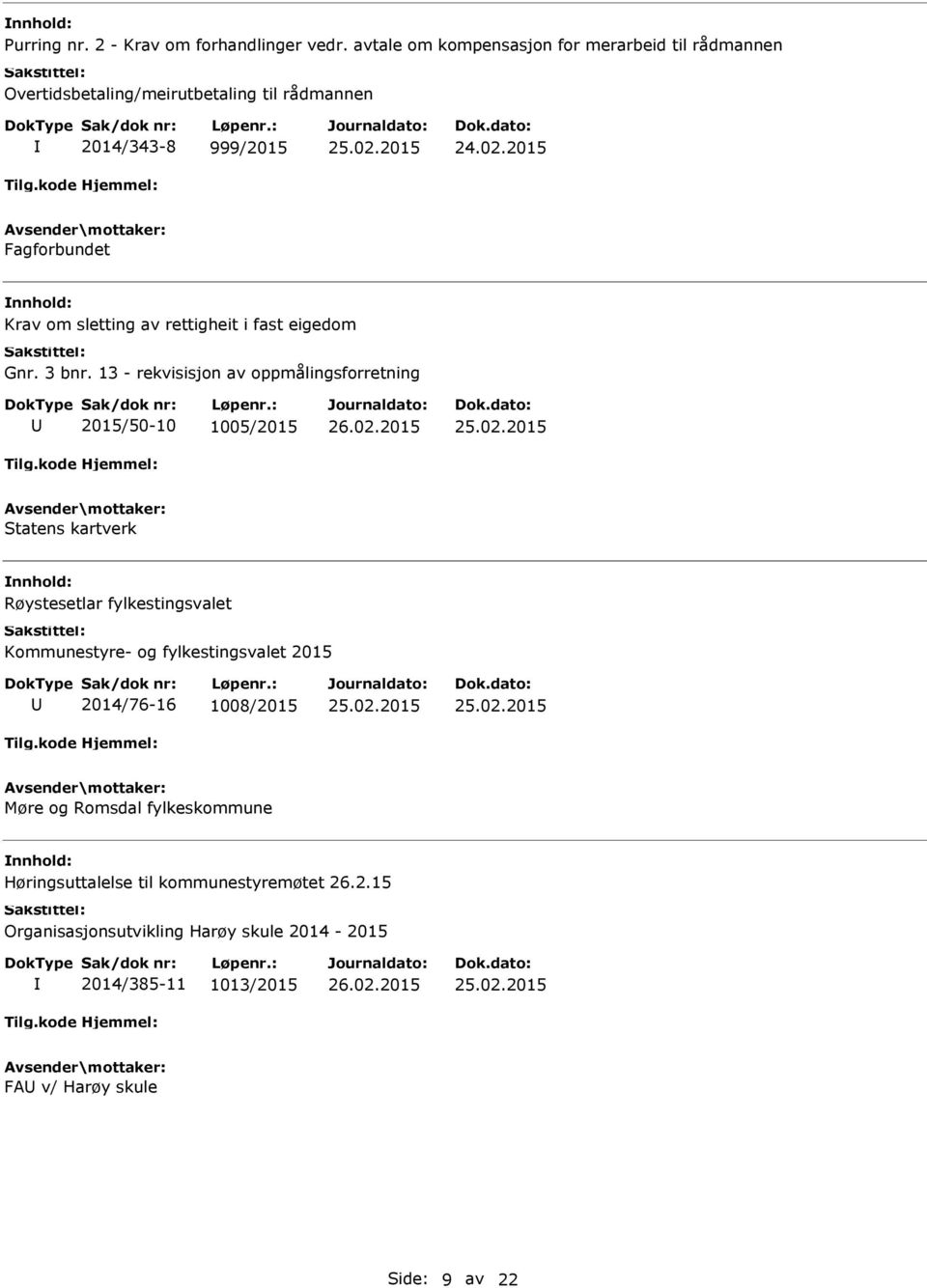 sletting av rettigheit i fast eigedom Gnr. 3 bnr.