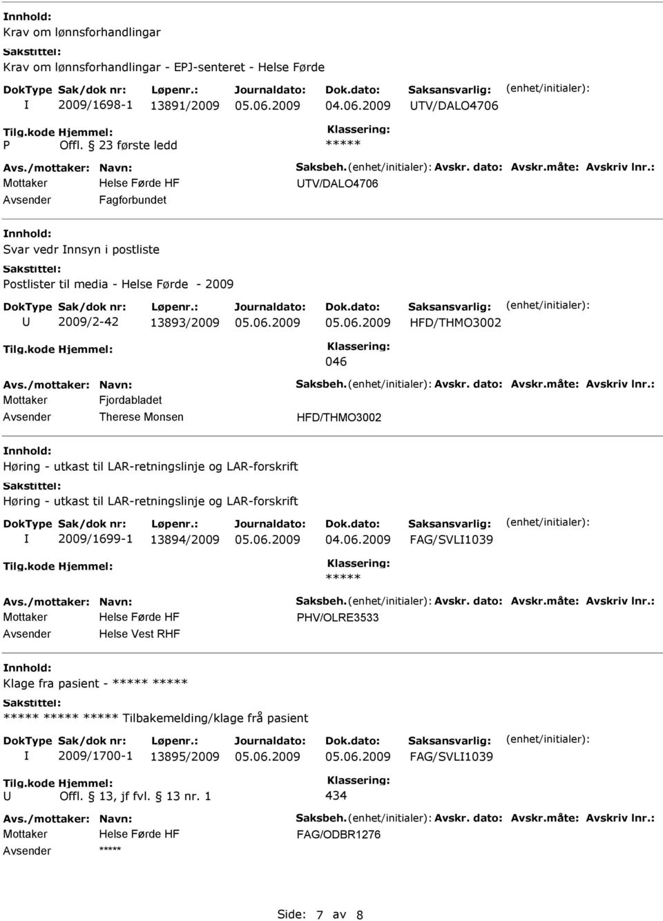 046 Fjordabladet Therese Monsen HFD/THMO3002 Høring - utkast til LAR-retningslinje og LAR-forskrift Høring - utkast til LAR-retningslinje og LAR-forskrift