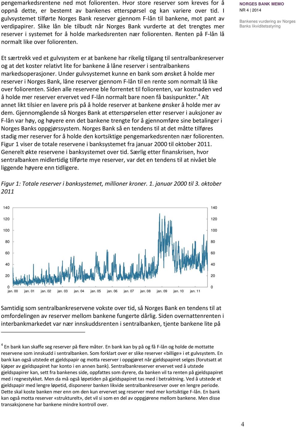 Slike lån ble tilbudt når Norges Bank vurderte at det trengtes mer reserver i systemet for å holde markedsrenten nær foliorenten. Renten på F-lån lå normalt like over foliorenten.