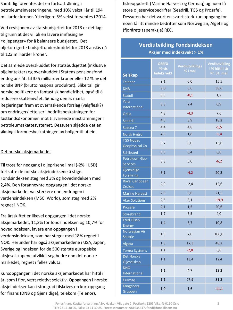 Det oljekorrigerte budsjettunderskuddet for 2013 anslås nå til 123 milliarder kroner.