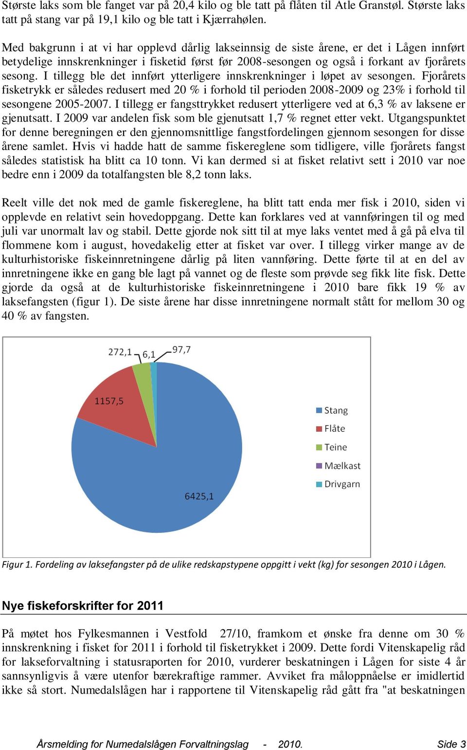 I tillegg ble det innført ytterligere innskrenkninger i løpet av sesongen. Fjorårets fisketrykk er således redusert med 20 % i forhold til perioden 2008-2009 og 23% i forhold til sesongene 2005-2007.