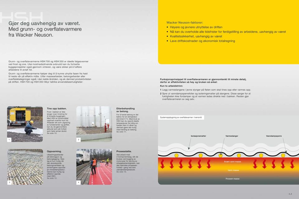 driftskostnader og økonomisk totalregning Grunn- og overflatevarmerne HSH 700 og HSH 350 er ideelle følgesvenner ved frost og snø.