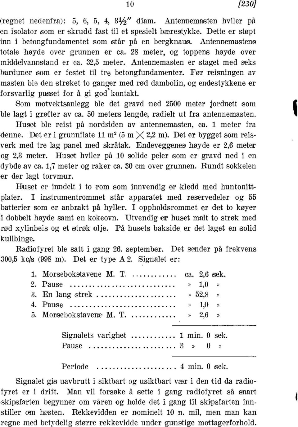 reisningen av masten b1ei den strøket to gangeæ med rød dambolin, og endiestykkene er forsvarlig pue\'let for å gi god k ontakt Som motvektsanlegg ble det gravd ned 2500 meter jordnett som ble lagt i