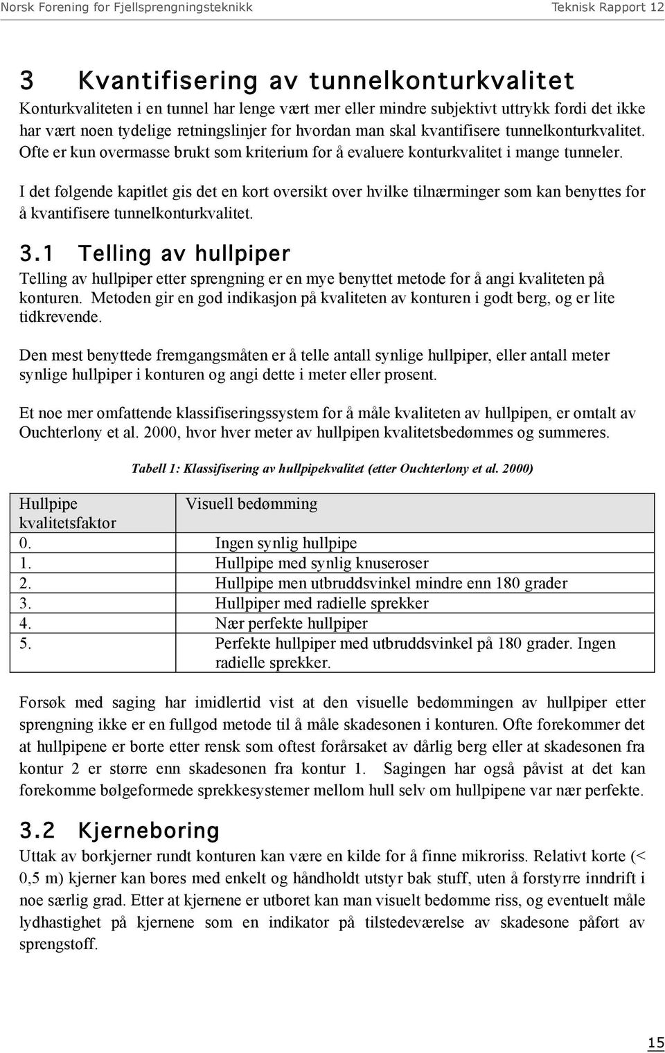 I det følgende kapitlet gis det en kort oversikt over hvilke tilnærminger som kan benyttes for å kvantifisere tunnelkonturkvalitet. 3.