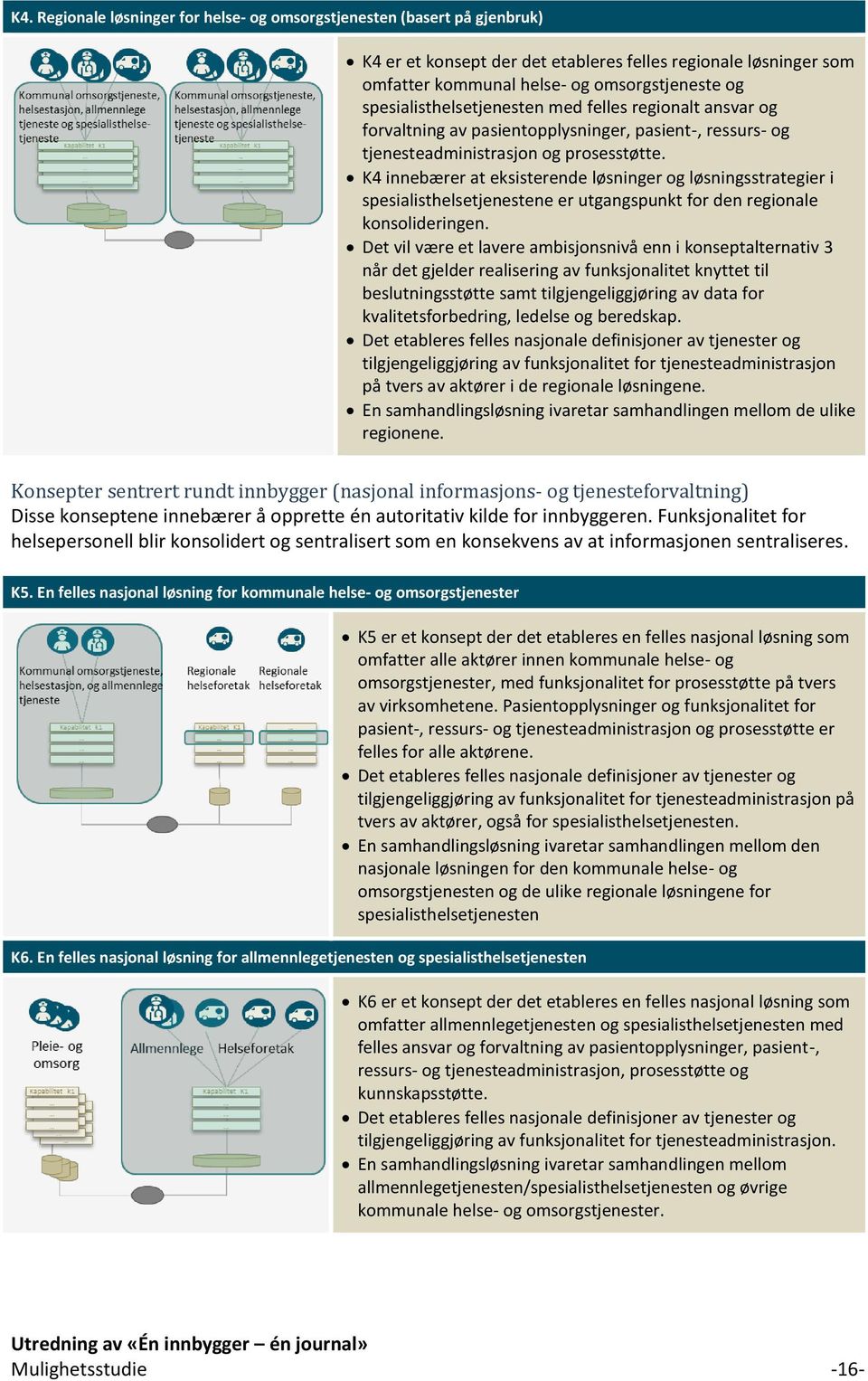 K4 innebærer at eksisterende løsninger og løsningsstrategier i spesialisthelsetjenestene er utgangspunkt for den regionale konsolideringen.