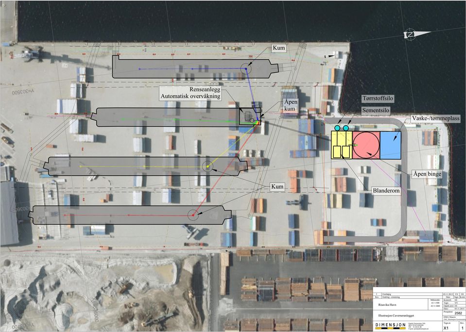 Foreløpig Endring - erstatning Målestokk: A1 1:5 A3 1:1 Risavika Havn Illustrasjon Caverneranlegget 3.11.215 VV EE Dato Sign.