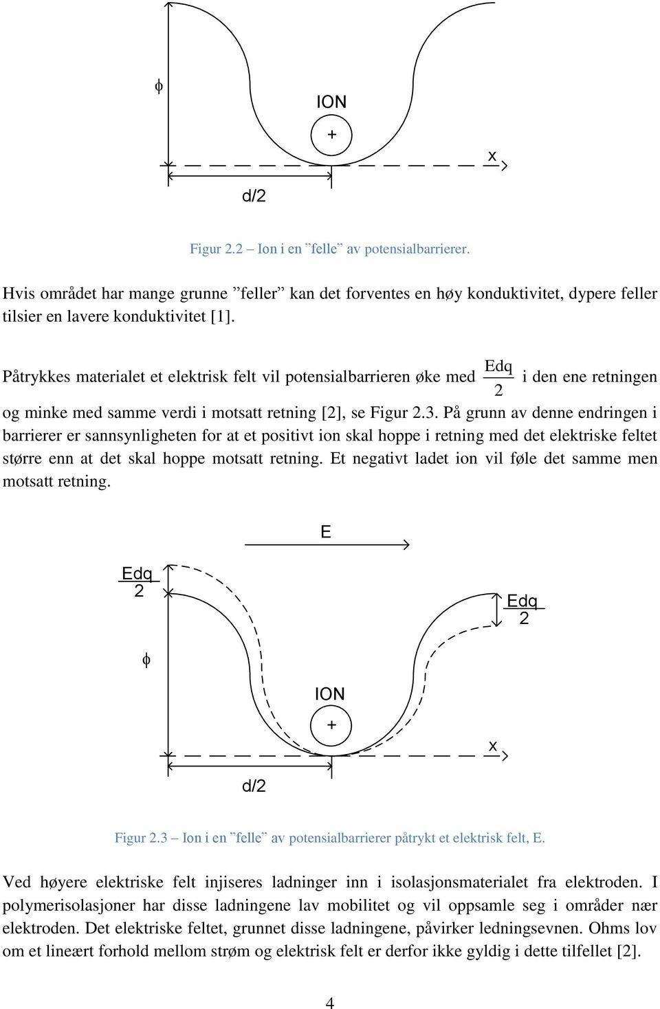 På grunn av denne endringen i barrierer er sannsynligheten for at et positivt ion skal hoppe i retning med det elektriske feltet større enn at det skal hoppe motsatt retning.