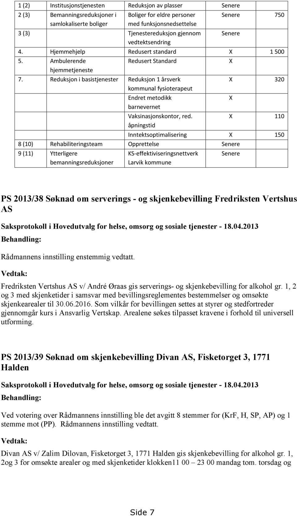 Reduksjon i basistjenester Reduksjon 1 årsverk kommunal fysioterapeut Endret metodikk barnevernet Vaksinasjonskontor, red.