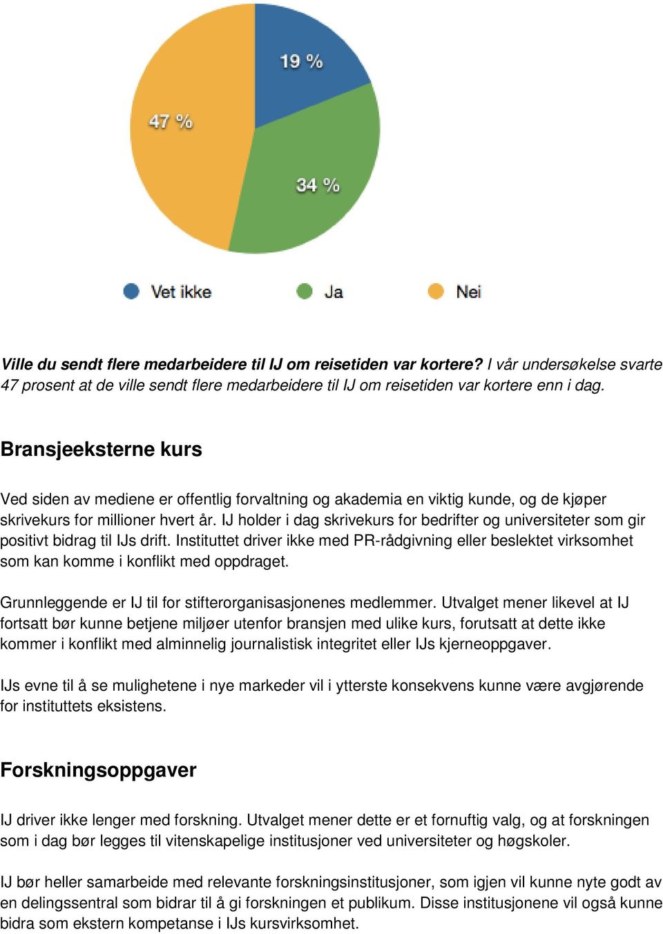 IJ holder i dag skrivekurs for bedrifter og universiteter som gir positivt bidrag til IJs drift.