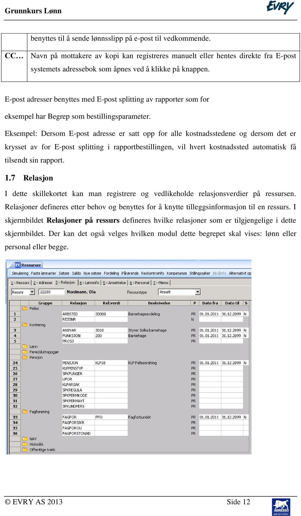 Eksempel: Dersom E-post adresse er satt opp for alle kostnadsstedene og dersom det er krysset av for E-post splitting i rapportbestillingen, vil hvert kostnadssted automatisk få tilsendt sin rapport.