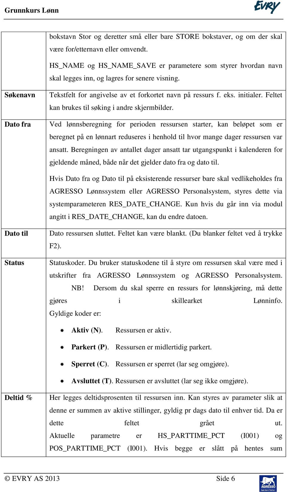 initialer. Feltet kan brukes til søking i andre skjermbilder.