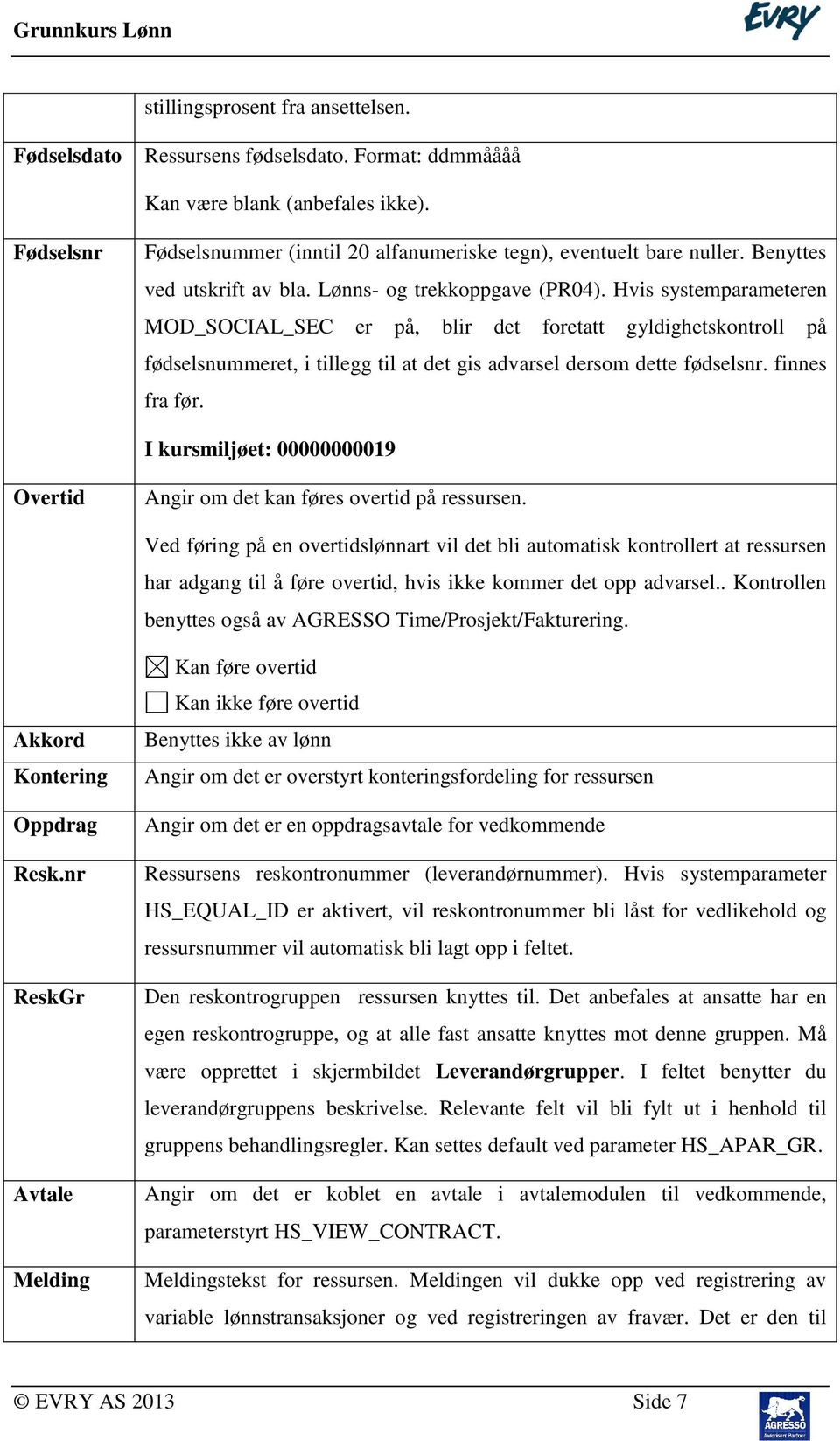 Hvis systemparameteren MOD_SOCIAL_SEC er på, blir det foretatt gyldighetskontroll på fødselsnummeret, i tillegg til at det gis advarsel dersom dette fødselsnr. finnes fra før.