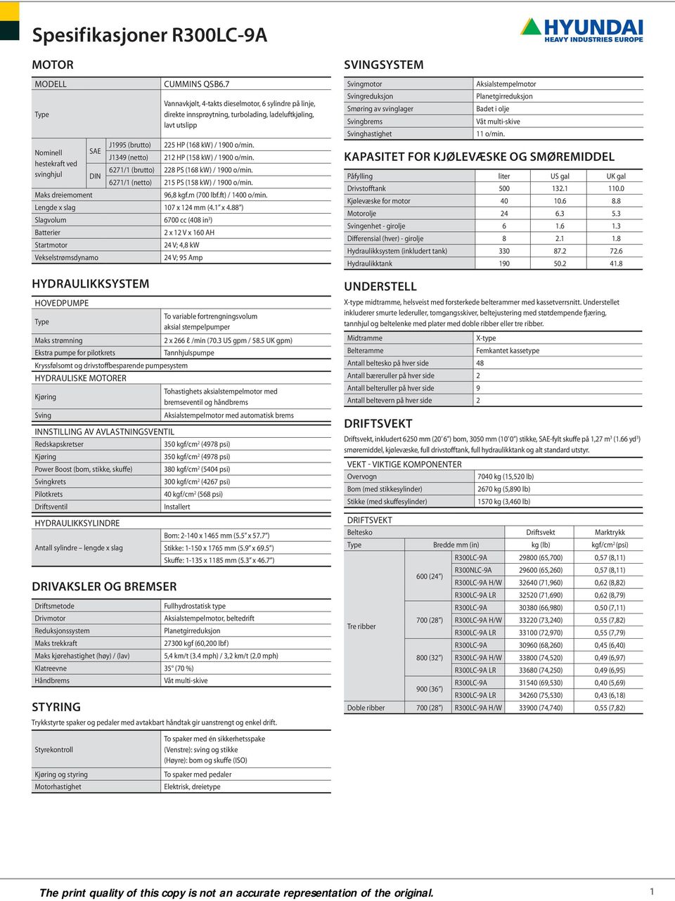 nominell s 1349 (netto) 212 P (158 kw) / 1900 o/min. hestekraft ved svinghjul Din 6271/1 (brutto) 228 Ps (168 kw) / 1900 o/min. 6271/1 (netto) 215 Ps (158 kw) / 1900 o/min. Maks dreiemoment 96,8 f.