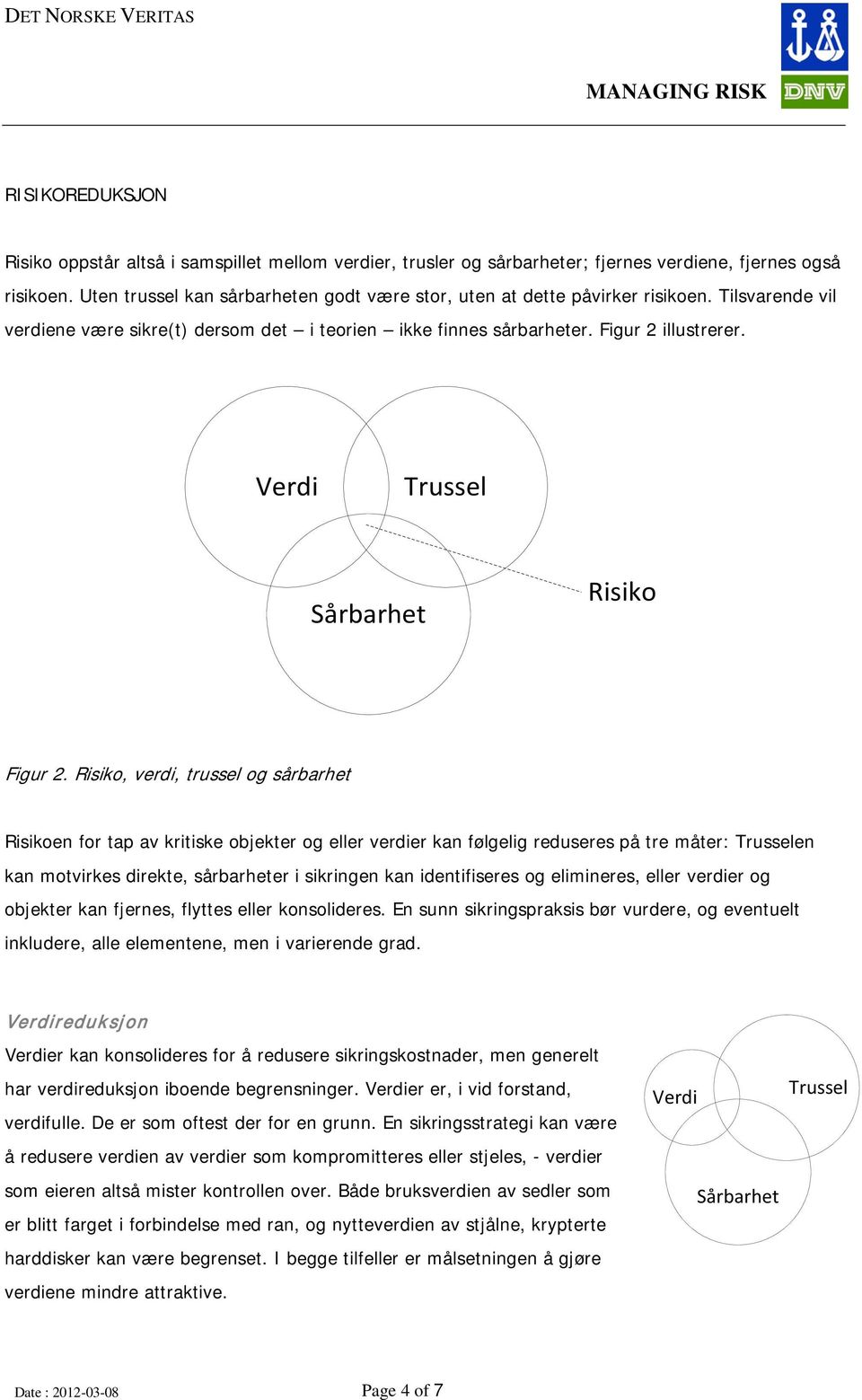 Verdi Trussel Sårbarhet Risiko Figur 2.