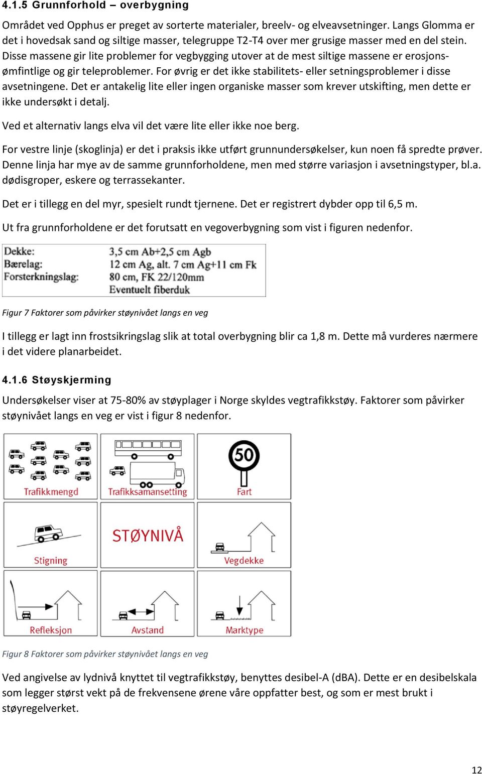 Disse massene gir lite problemer for vegbygging utover at de mest siltige massene er erosjonsømfintlige og gir teleproblemer.