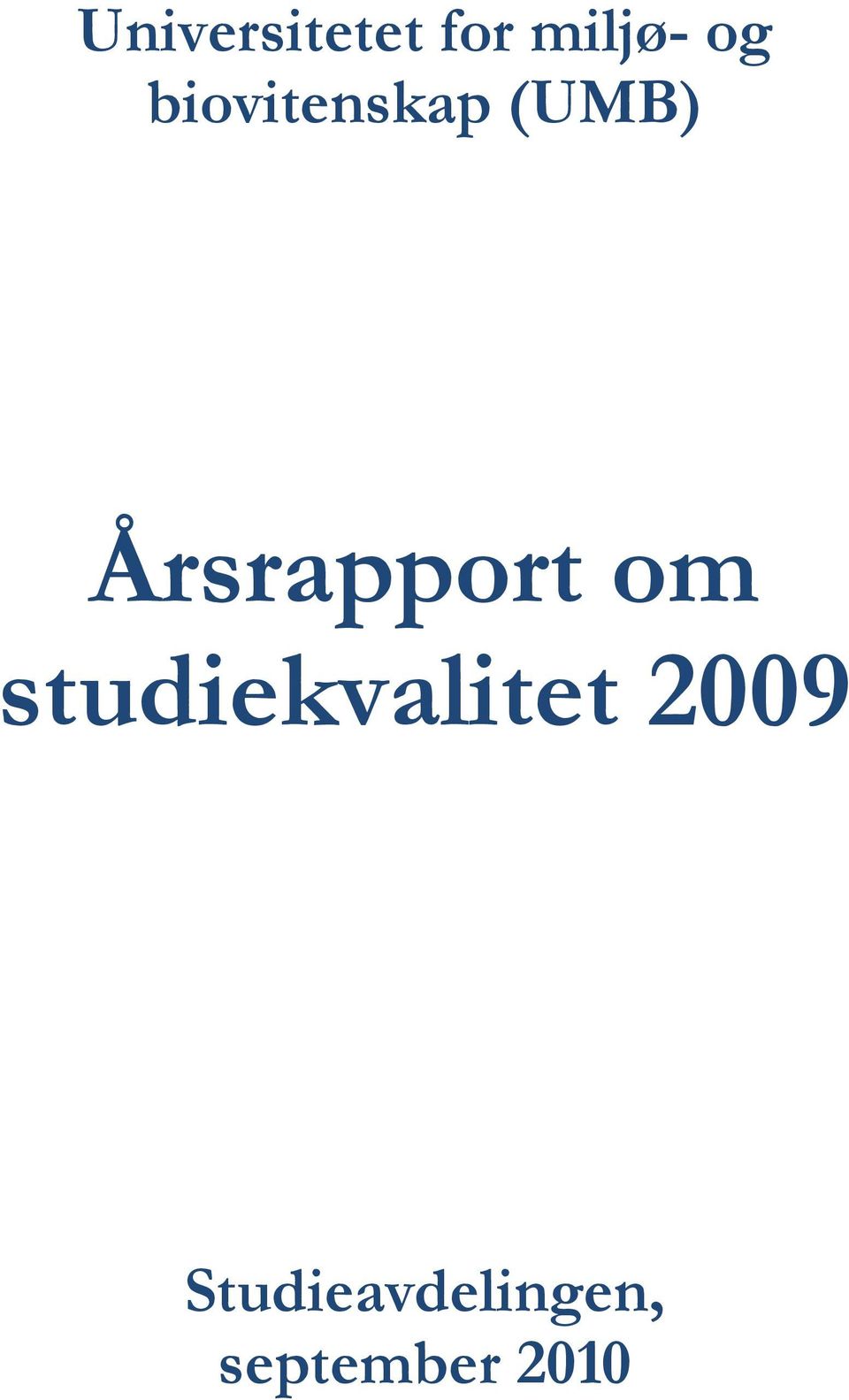 Årsrapport om studiekvalitet