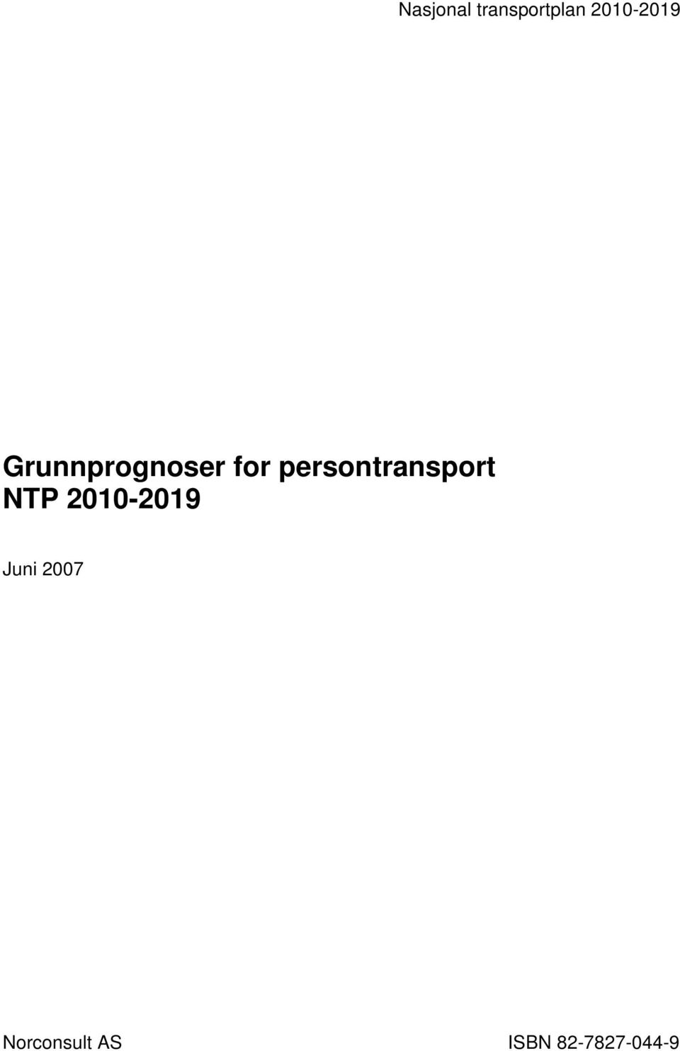 persontransport NTP 2010-2019