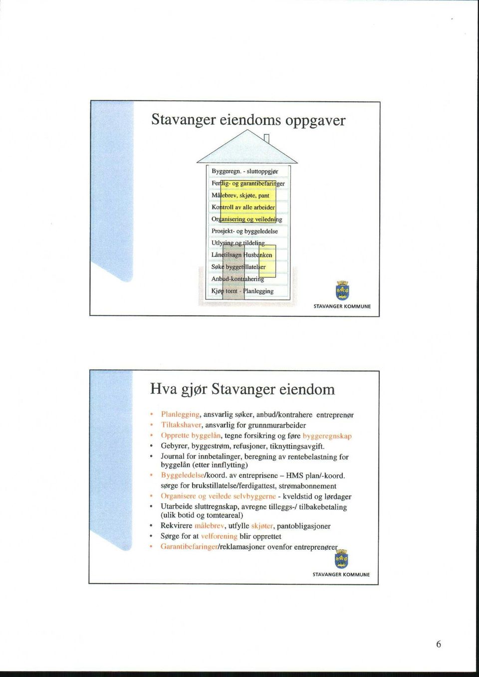 Anb d-kon aherin`g Kjø tomt - 1anlegging STAVANGER KOMMUNE Hva gjør Stavanger eiendom Planlegg!