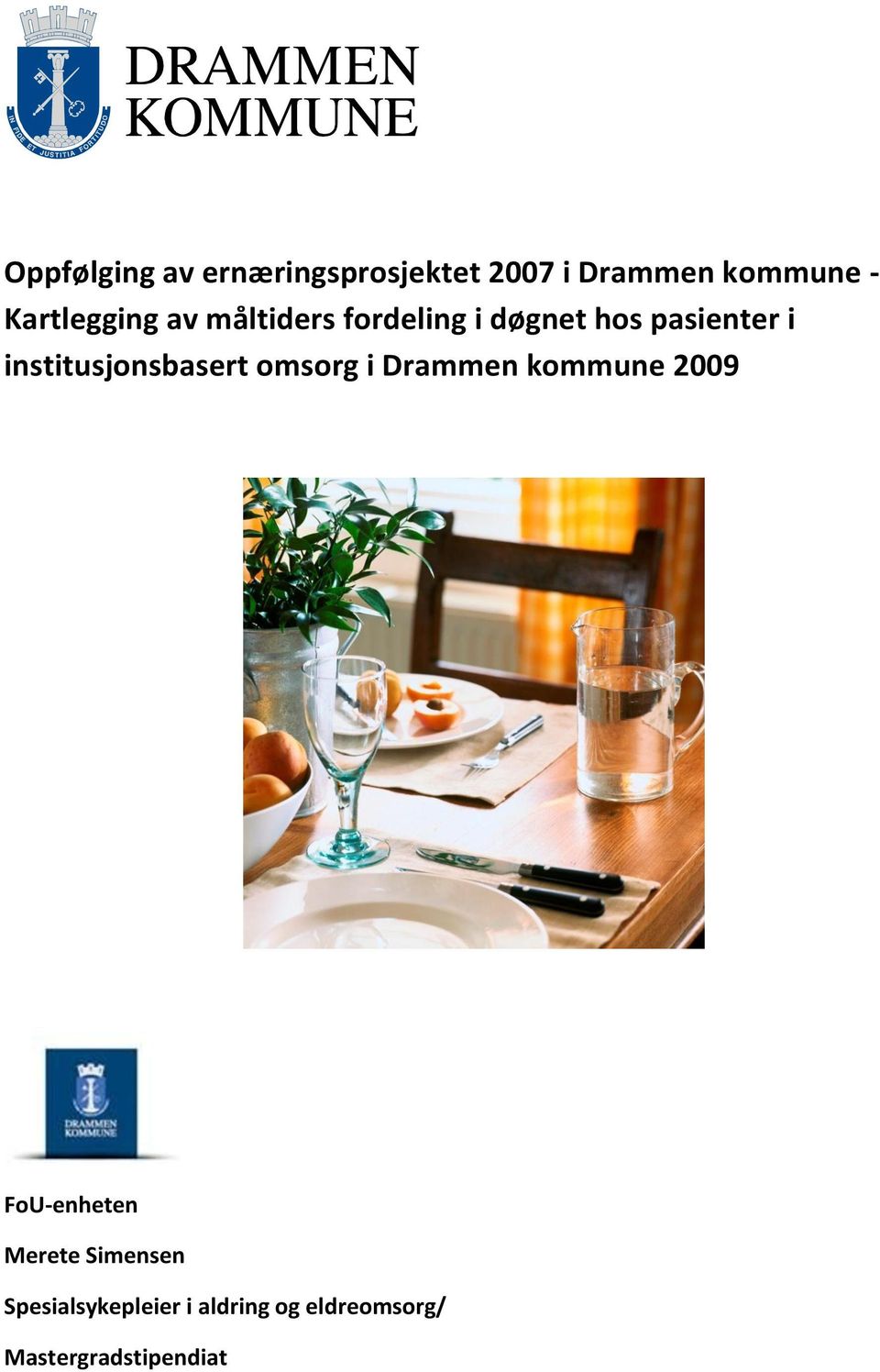 institusjonsbasert omsorg i Drammen kommune 29 FoU-enheten