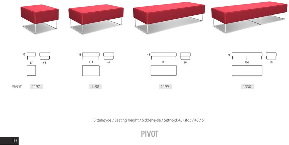 Seating height / Siddehøjde /