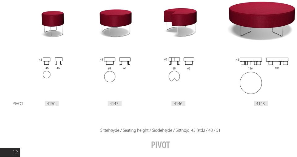 Seating height / Siddehøjde /