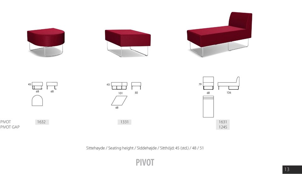 Sittehøyde / Seating height /