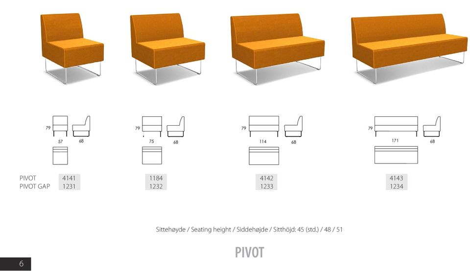 1234 Sittehøyde / Seating height /