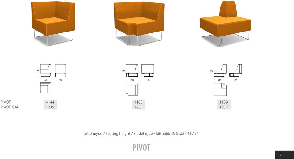 Sittehøyde / Seating height /