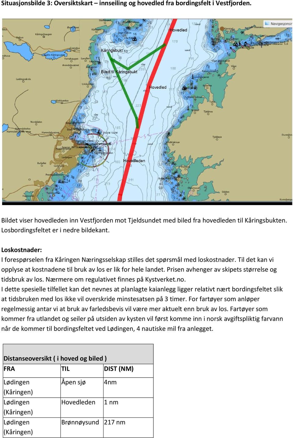 Til det kan vi opplyse at kostnadene til bruk av los er lik for hele landet. Prisen avhenger av skipets størrelse og tidsbruk av los. Nærmere om regulativet finnes på Kystverket.no.