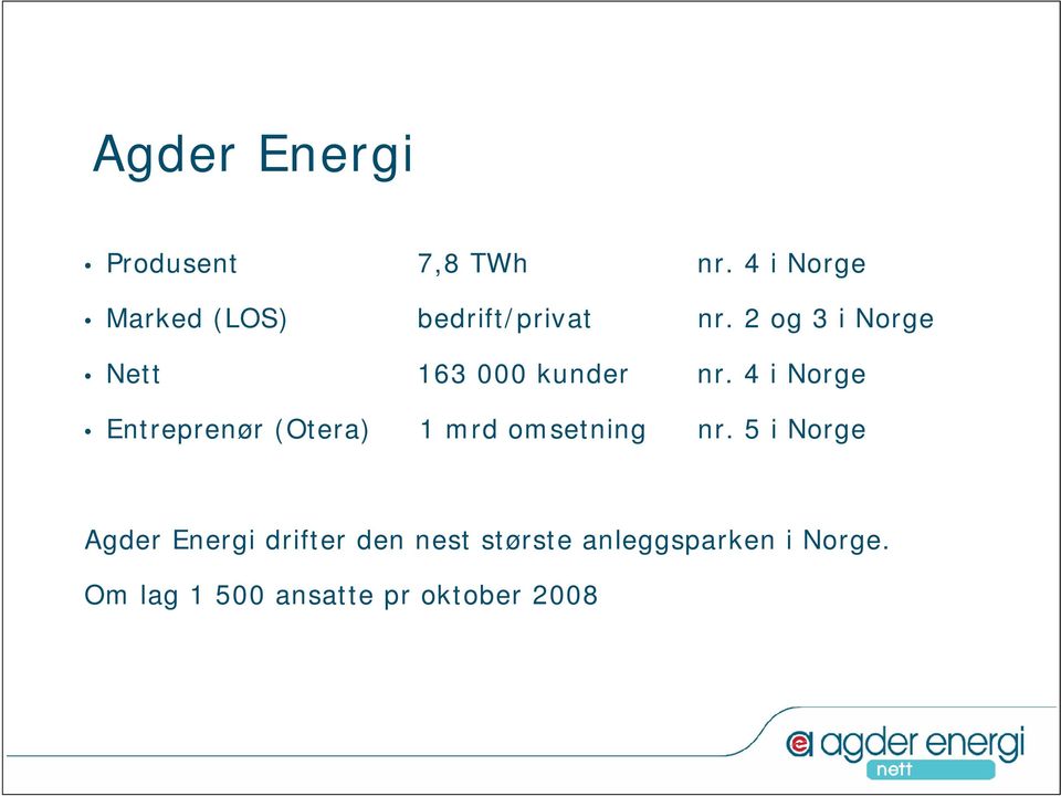 2 og 3 i Norge Nett 163 000 kunder nr.