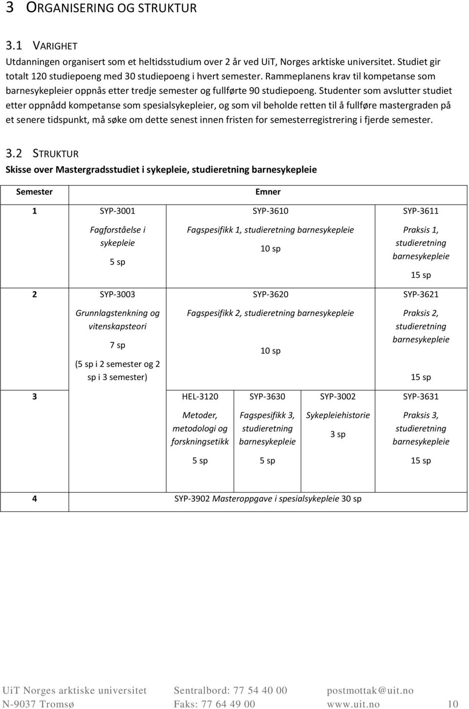 Studenter som avslutter studiet etter oppnådd kompetanse som spesialsykepleier, og som vil beholde retten til å fullføre mastergraden på et senere tidspunkt, må søke om dette senest innen fristen for