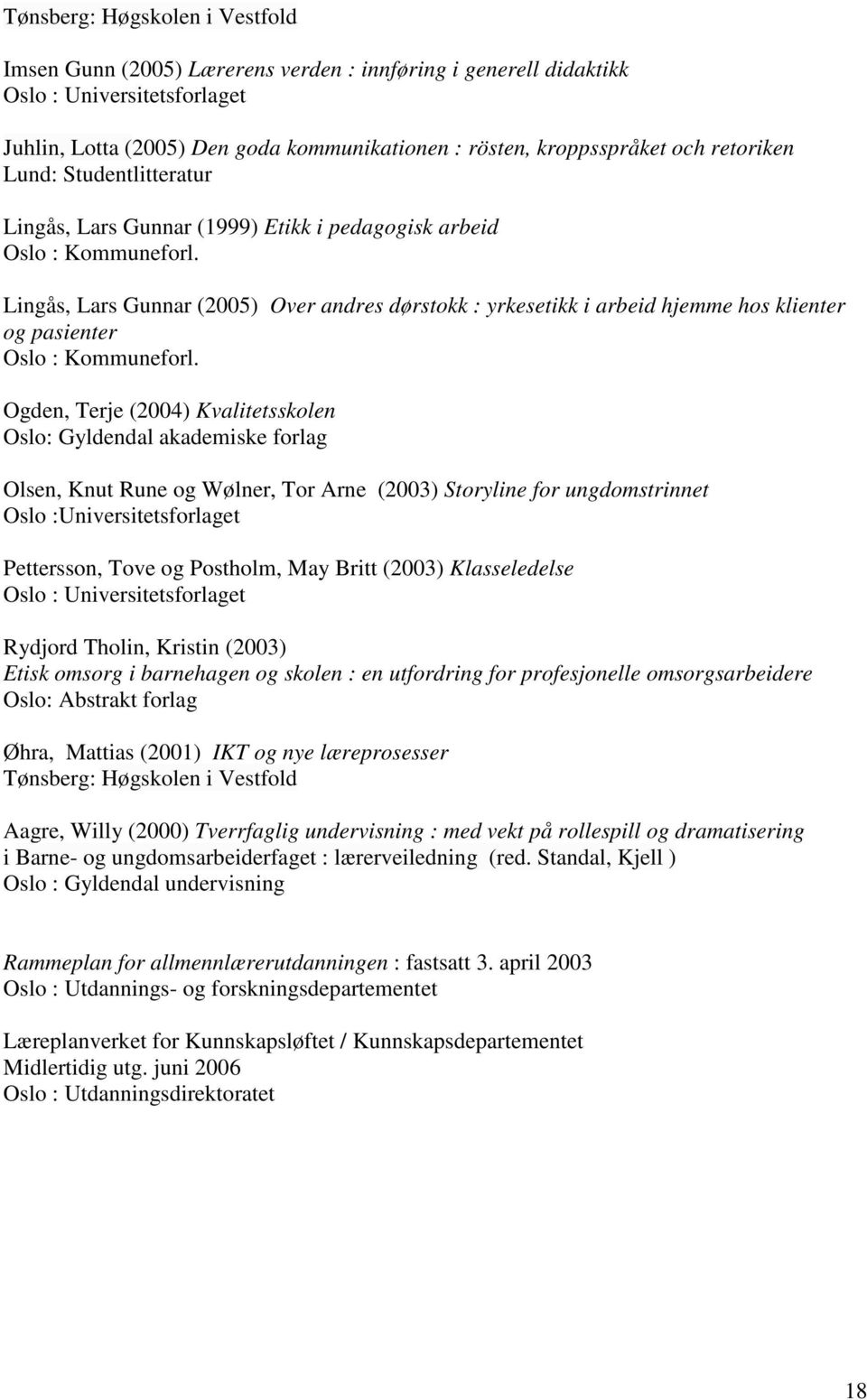 Lingås, Lars Gunnar (2005) Over andres dørstokk : yrkesetikk i arbeid hjemme hos klienter og pasienter Oslo : Kommuneforl.