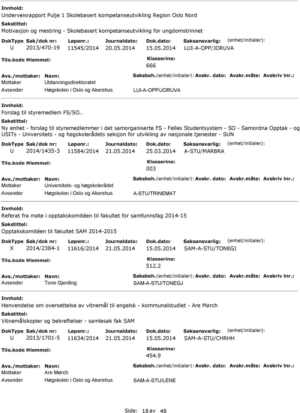 . Ny enhet - forslag til styremedlemmer i det samorganiserte FS - Felles Studentsystem - SO - Samordna Opptak - og STs - niversitets - og høgskolerådets seksjon for utvikling av nasjonale tjenester -