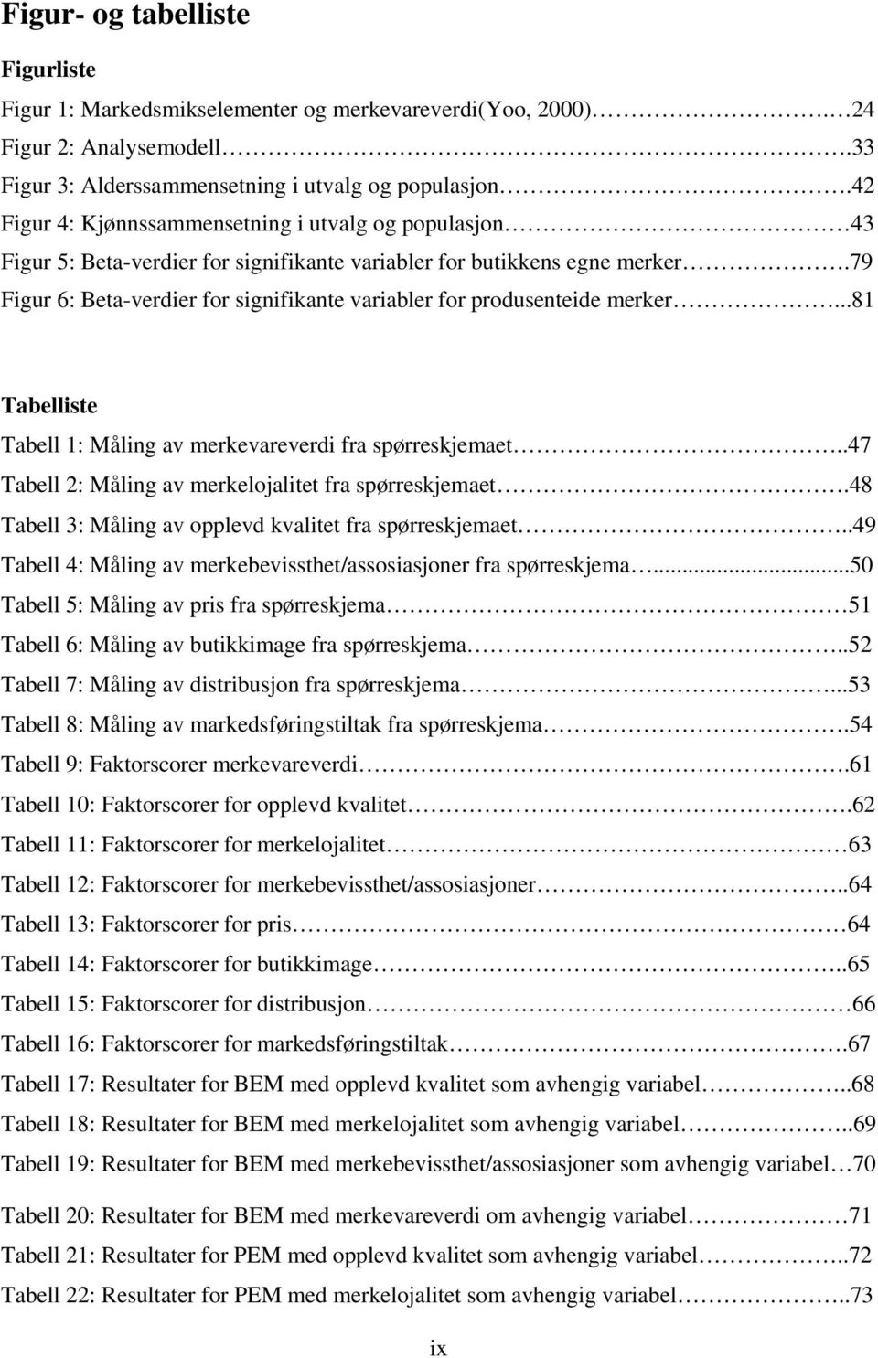 79 Figur 6: Beta-verdier for signifikante variabler for produsenteide merker...81 Tabelliste Tabell 1: Måling av merkevareverdi fra spørreskjemaet.