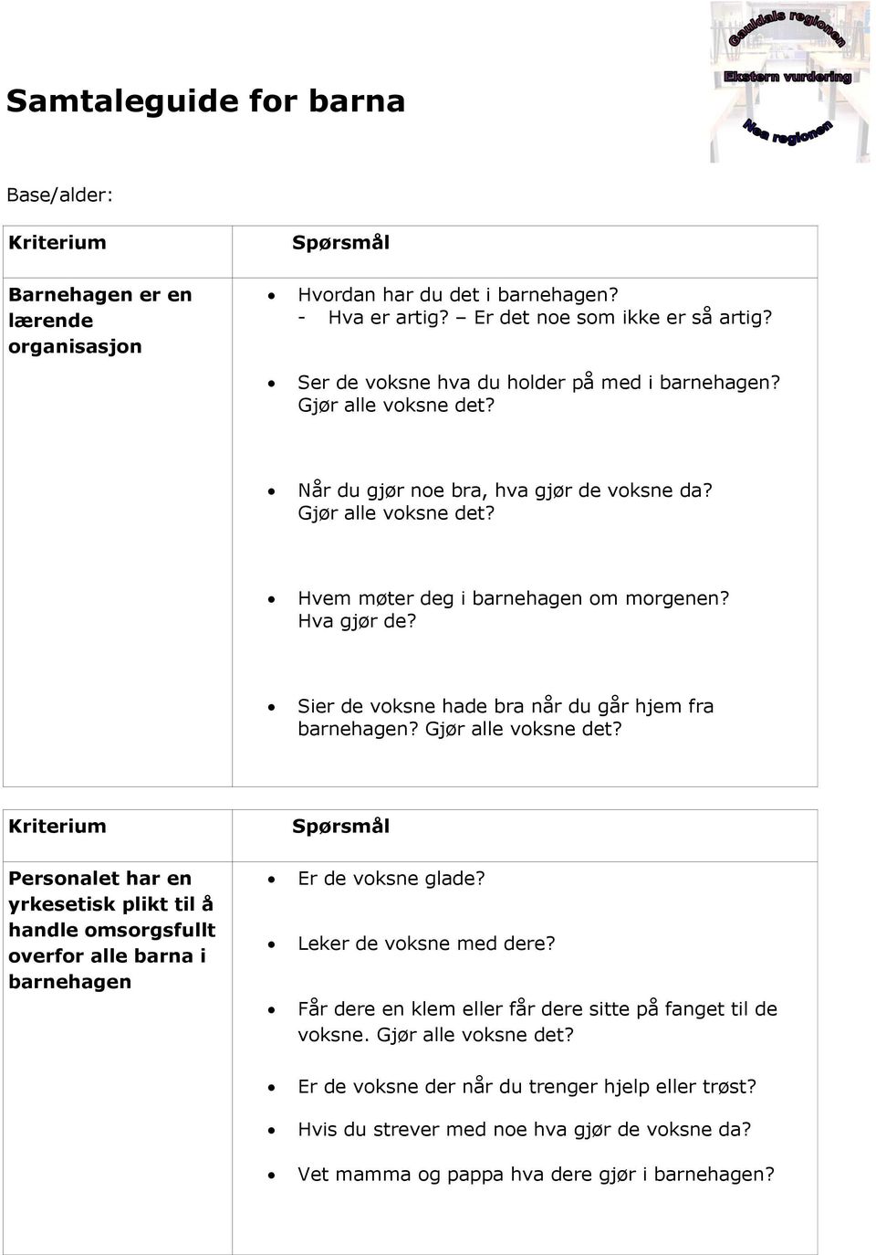 Sier de voksne hade bra når du går hjem fra barnehagen? Gjør alle voksne det?