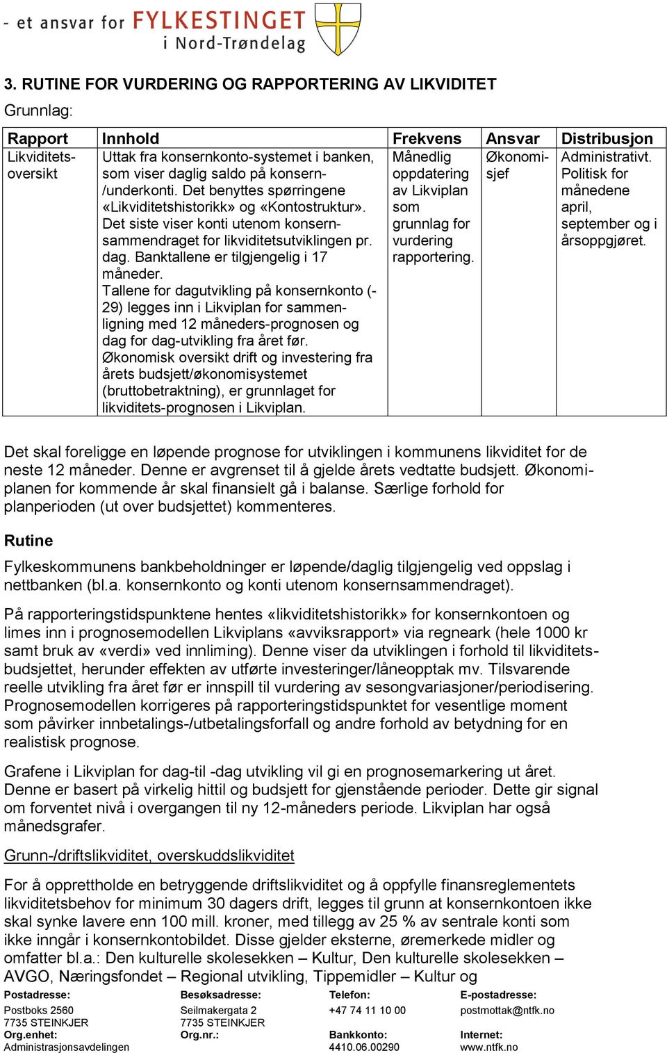 Banktallene er tilgjengelig i 17 måneder. Tallene for dagutvikling på konsernkonto (- 29) legges inn i Likviplan for sammenligning med 12 måneders-prognosen og dag for dag-utvikling fra året før.