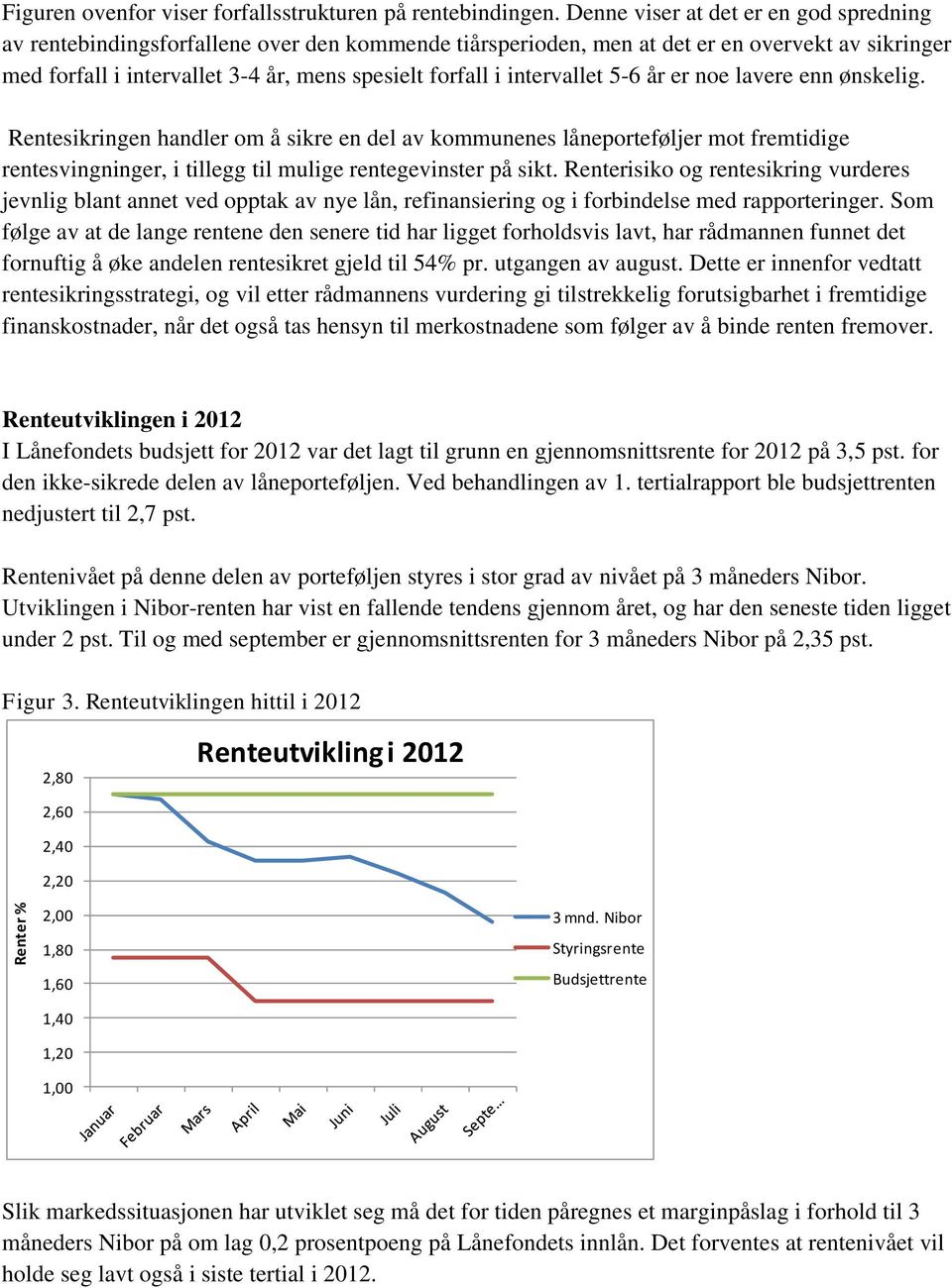 intervallet 5-6 år er noe lavere enn ønskelig. Rentesikringen handler om å sikre en del av kommunenes låneporteføljer mot fremtidige rentesvingninger, i tillegg til mulige rentegevinster på sikt.