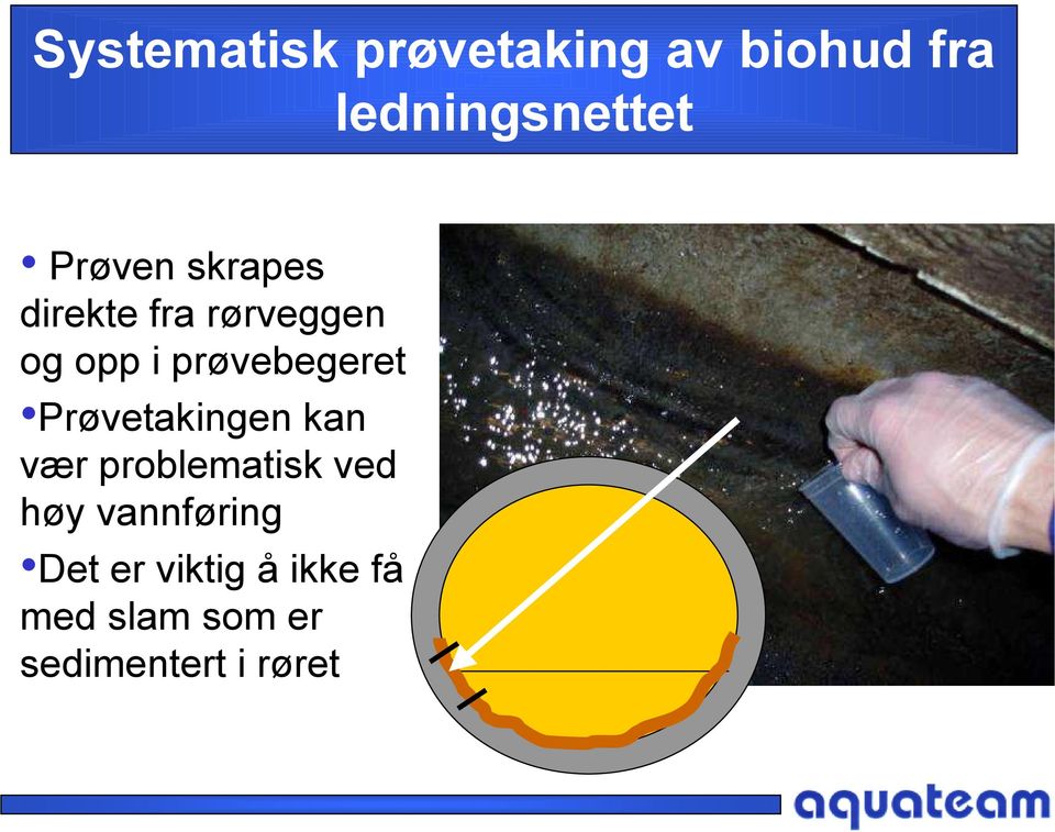 prøvebegeret Prøvetakingen kan vær problematisk ved høy