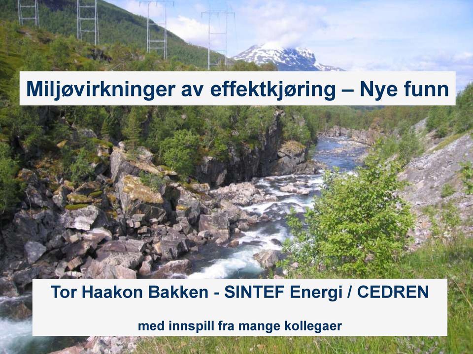 Haakon Bakken - SINTEF Energi /