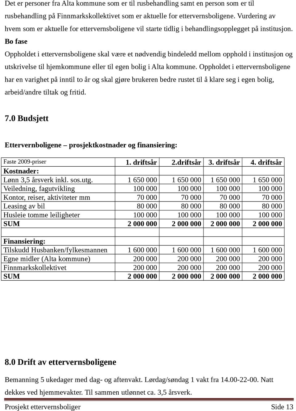 Bo fase Oppholdet i ettervernsboligene skal være et nødvendig bindeledd mellom opphold i institusjon og utskrivelse til hjemkommune eller til egen bolig i Alta kommune.