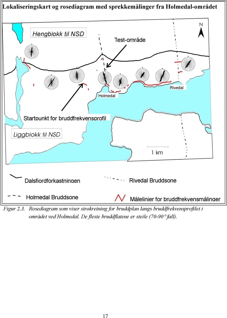 Bruddsone Holmedal Bruddsone Målelinjer for bruddfrekvensmålinger Figur 2.3.