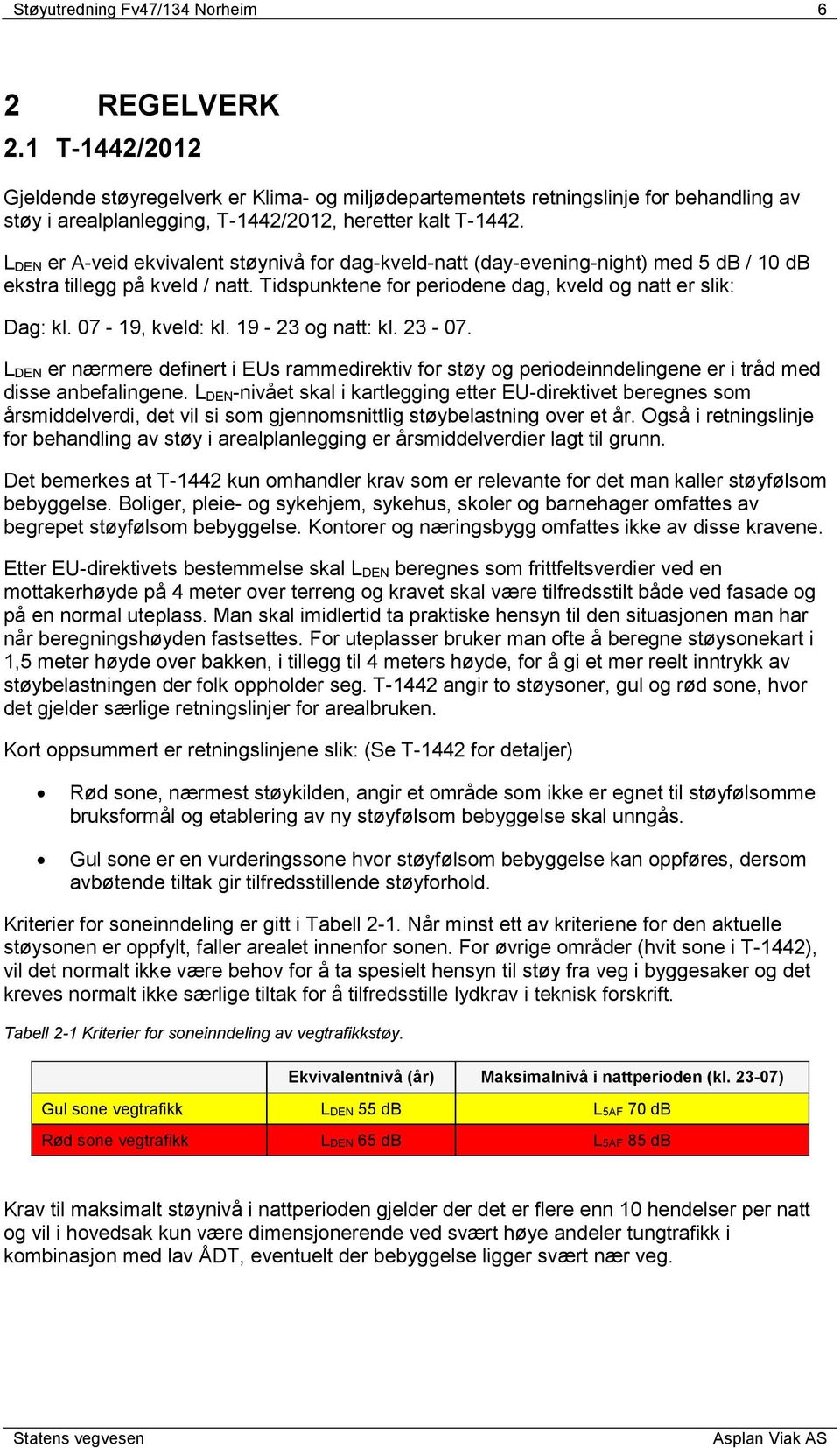 L DEN er A-veid ekvivalent støynivå for dag-kveld-natt (day-evening-night) med 5 db / 10 db ekstra tillegg på kveld / natt. Tidspunktene for periodene dag, kveld og natt er slik: Dag: kl.