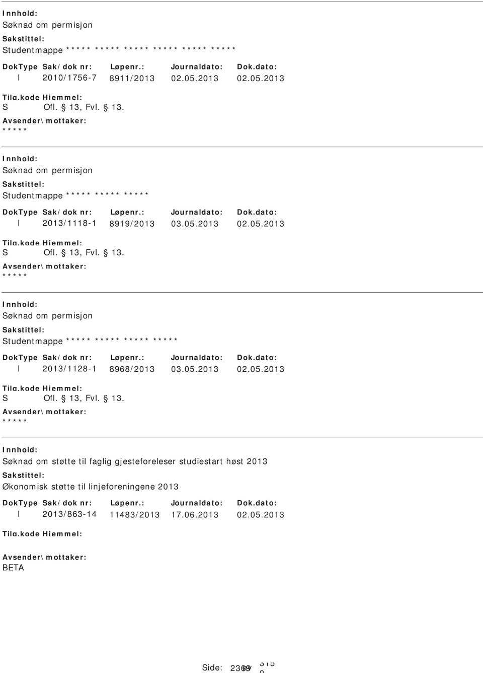 5.213 2.5.213 øknad om støtte til faglig gjesteforeleser studiestart høst 213 Økonomisk