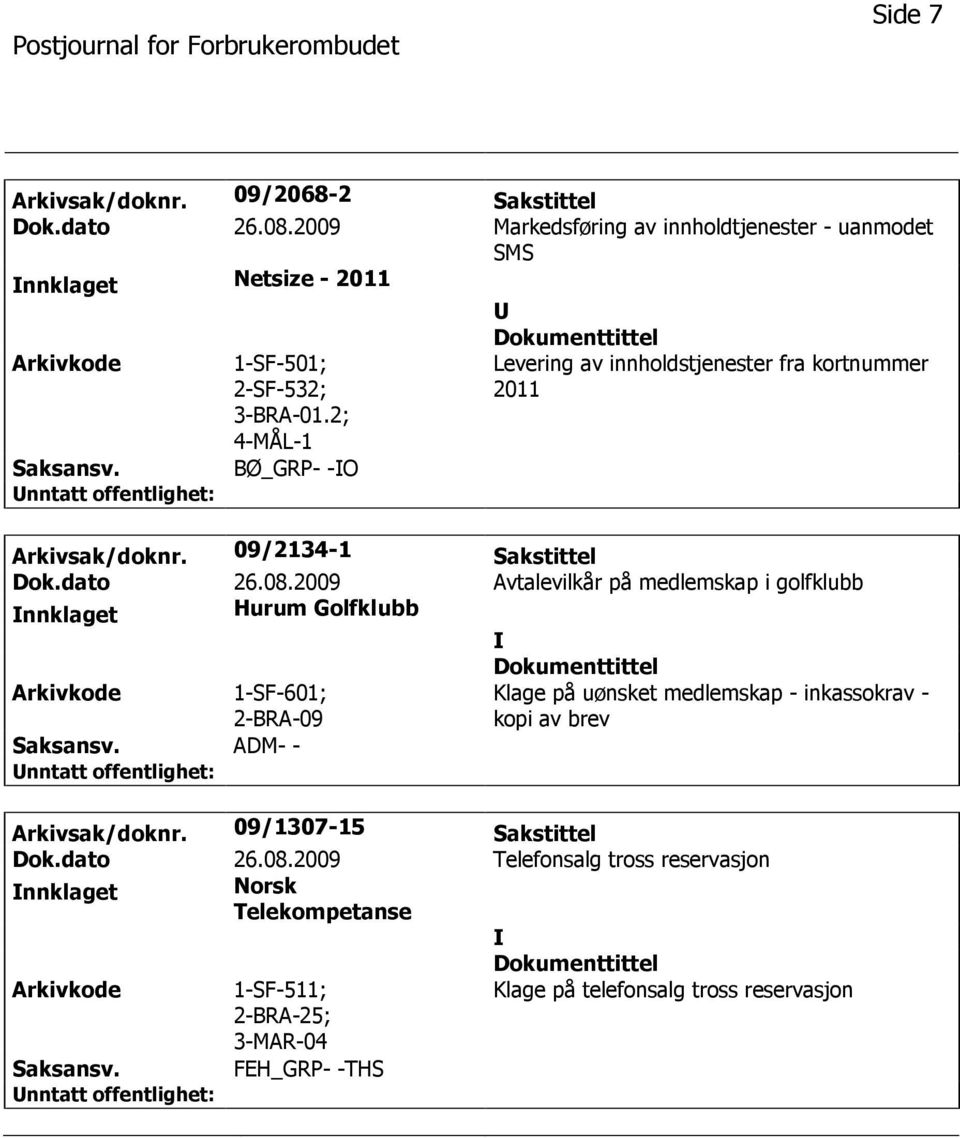 2; 4-MÅL-1 BØ_GRP- -O Levering av innholdstjenester fra kortnummer 2011 Arkivsak/doknr. 09/2134-1 Sakstittel Dok.dato 26.08.