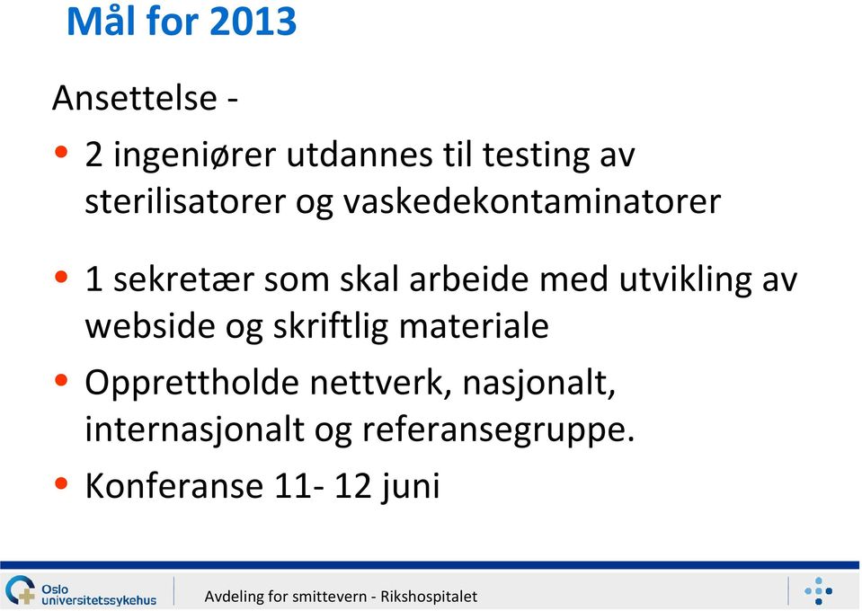 arbeide med utvikling av webside og skriftlig materiale