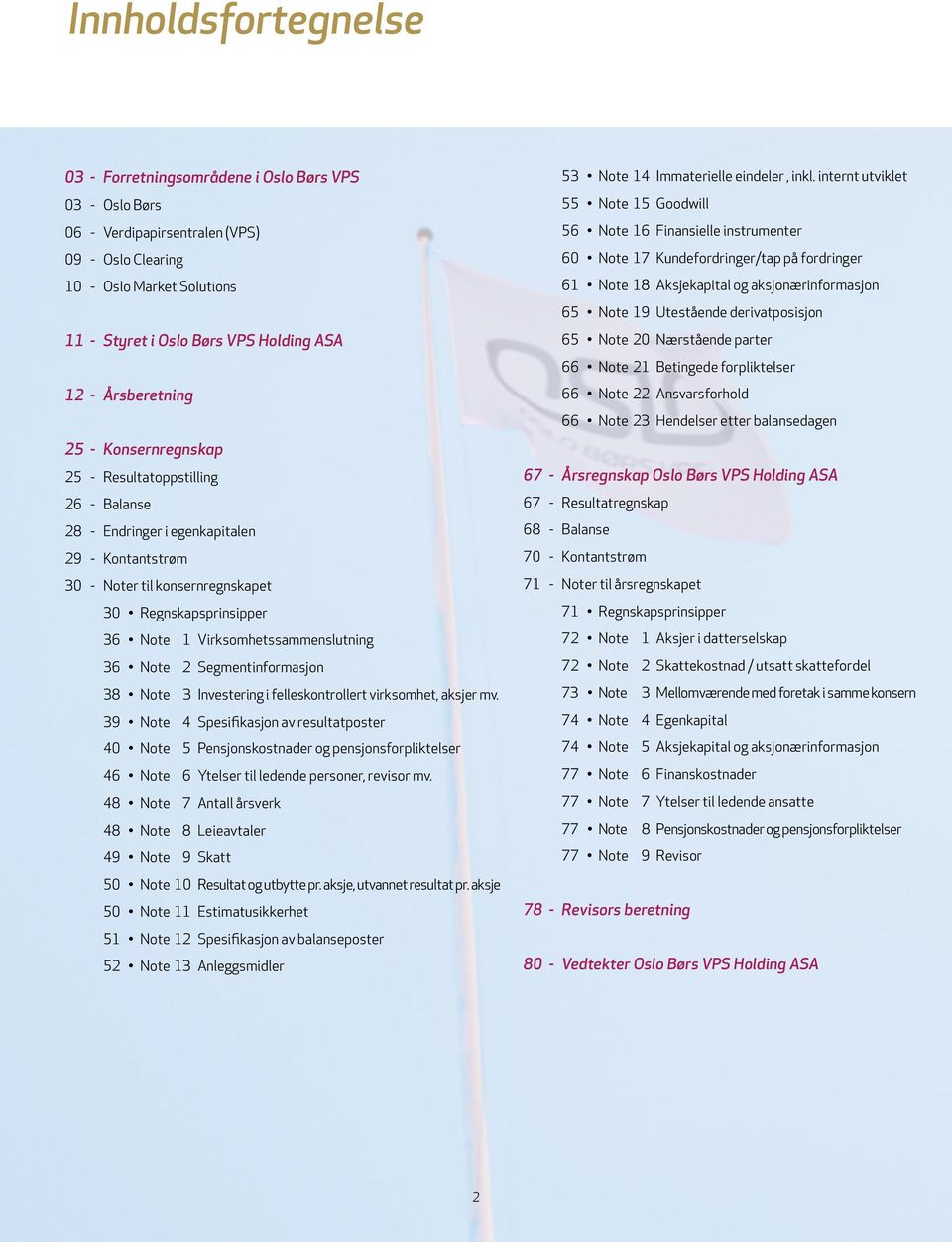 Virksomhetssammenslutning 36 Note 2 Segmentinformasjon 38 Note 3 Investering i felleskontrollert virksomhet, aksjer mv.