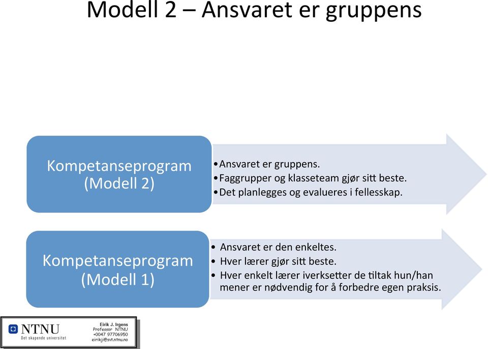 Det planlegges og evalueres i fellesskap.