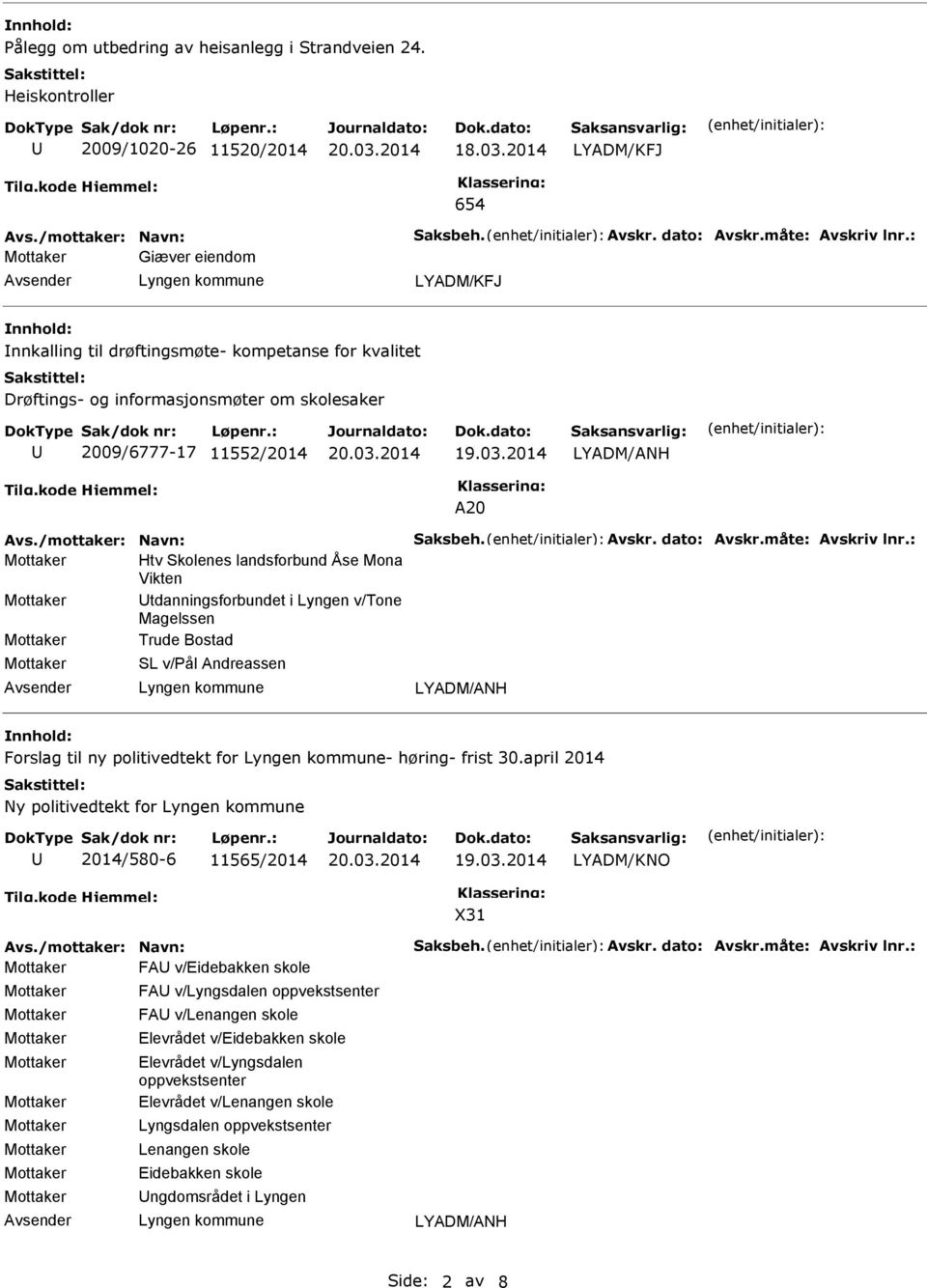 Mona Vikten tdanningsforbundet i Lyngen v/tone Magelssen Trude Bostad SL v/ål Andreassen LYADM/ANH Forslag til ny politivedtekt for - høring- frist 30.