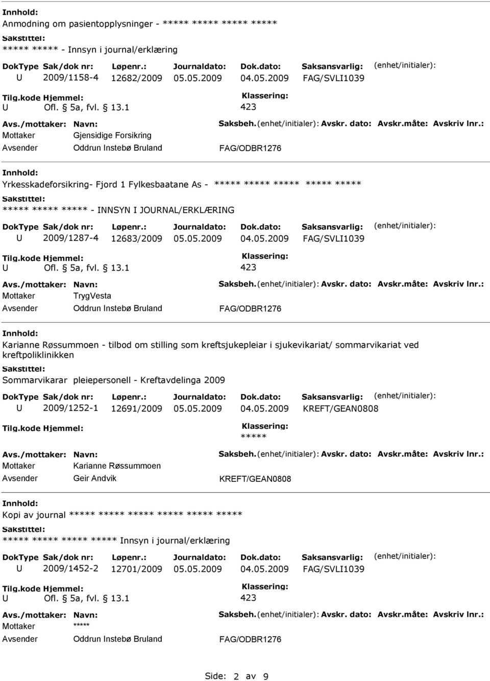 tilbod om stilling som kreftsjukepleiar i sjukevikariat/ sommarvikariat ved kreftpoliklinikken Sommarvikarar pleiepersonell - Kreftavdelinga 2009 2009/1252-1 12691/2009