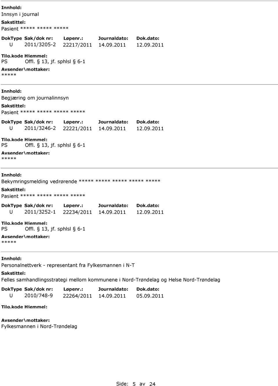 ***** 2011/3252-1 22234/2011 ***** Personalnettverk - representant fra Fylkesmannen i N-T Felles samhandlingsstrategi